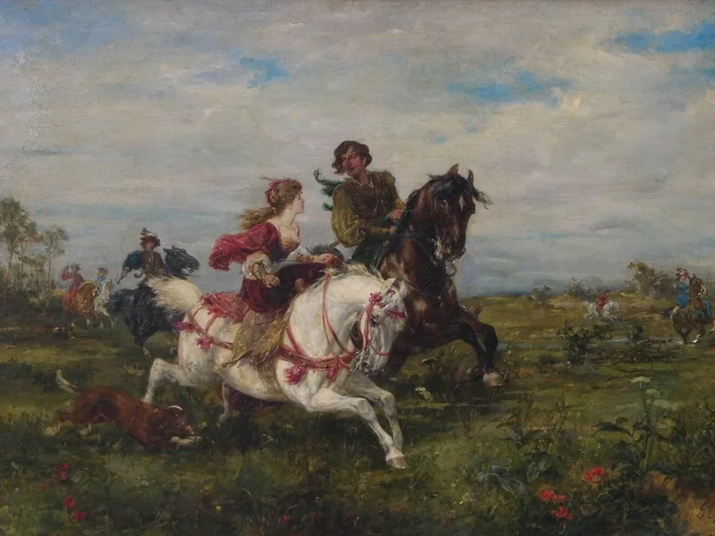 1850-Gustav Eggena - Giro a cavallo 1888